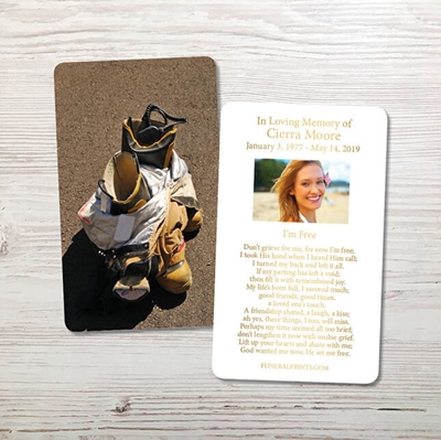 Show details for Fireman Boots Gold Foil Memorial Card