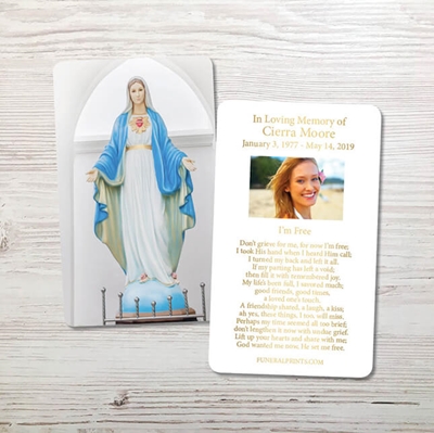 Show details for Blessed Virgin Mary Gold Foil Memorial Card