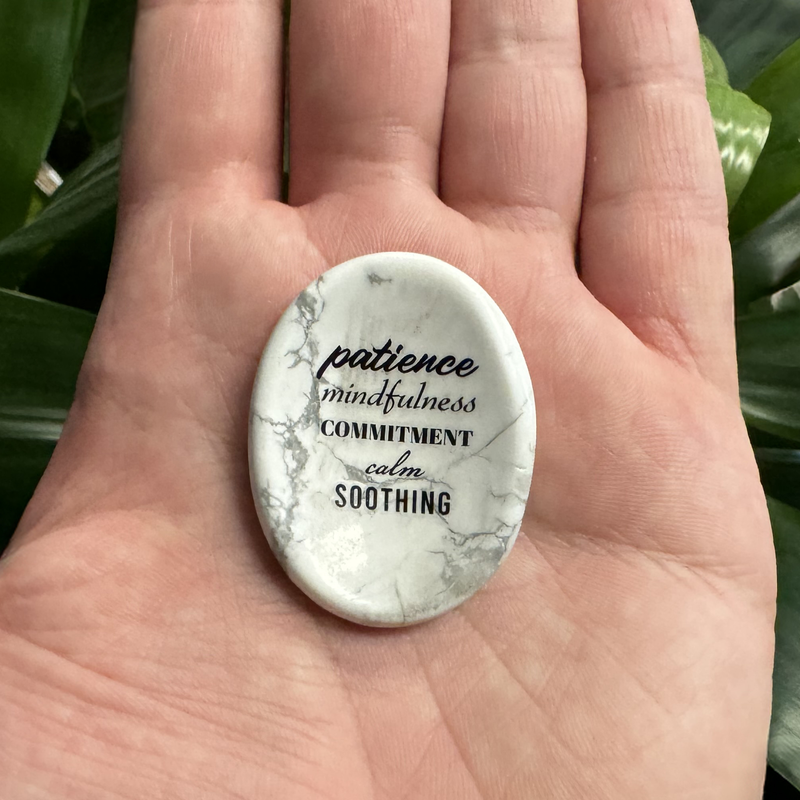 Show details for Patience White Howlite Worry Stone 