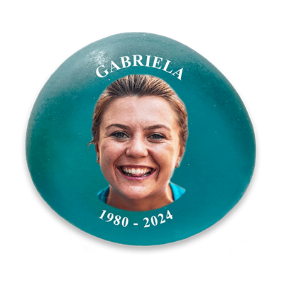 Show details for Frosted Teal Photo Memorial Stones