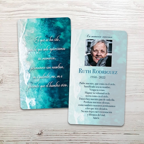 Picture of Beach Spanish Memorial Card