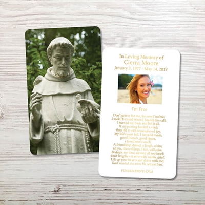 Show details for Saint Francis of Assisi Gold Foil Memorial Card