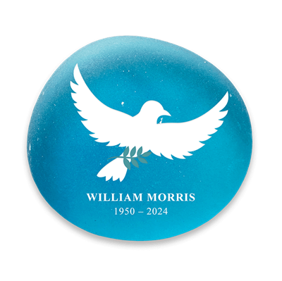 Show details for Frosted Light Blue Dove Memorial Stones