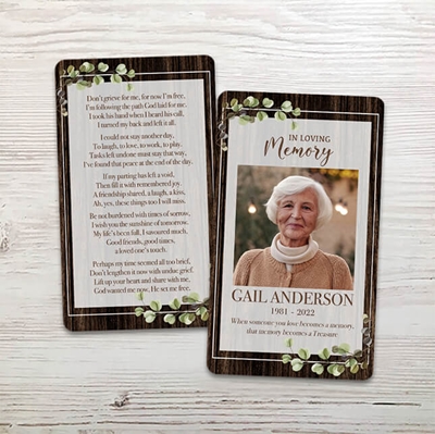 Show details for Rustic Brown Memorial Card