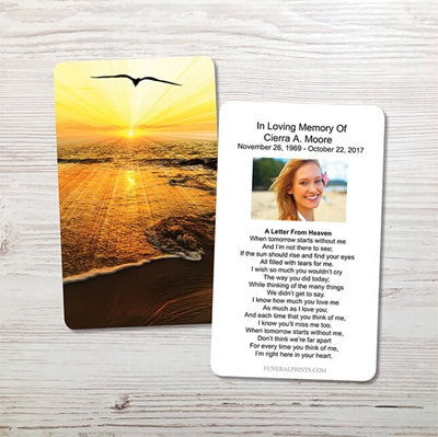 Show details for Sunset Seagull Memorial Card