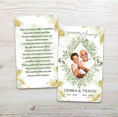 Show details for Green Leaf Memorial Card