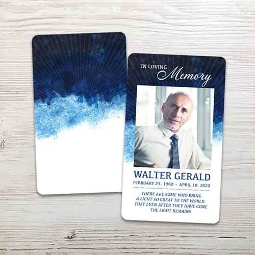 Picture of Blue Watercolor Memorial Card