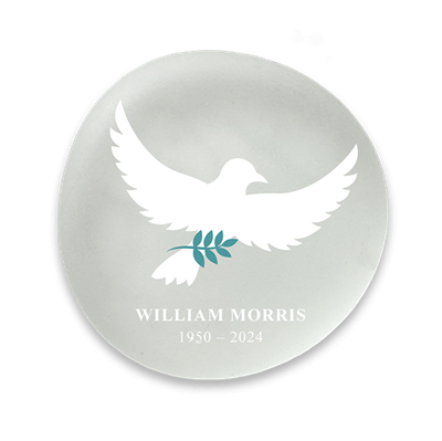 Show details for Frosted Clear Dove Memorial Stones