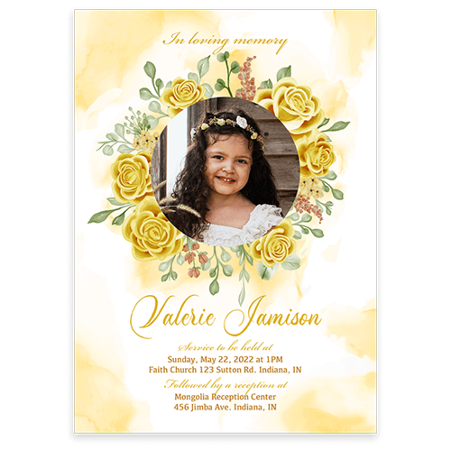 Picture of Yellow Floral Invitation