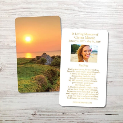 Show details for Irish Cottage Gold Foil Memorial Card