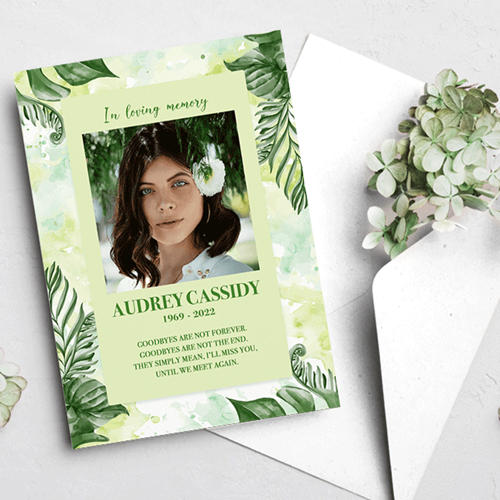 Picture of Green Leaf Watercolor Announcement