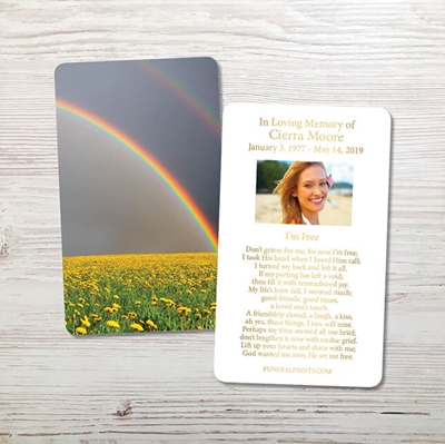 Show details for Rainbow Gold Foil Memorial Card