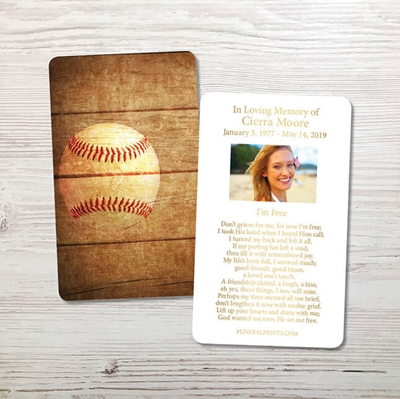Show details for Baseball Gold Foil Memorial Card