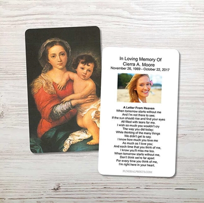 Show details for Mary & Baby Jesus 3 Memorial Card