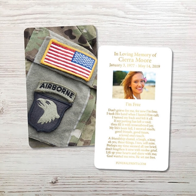 Show details for Airborne Gold Foil Memorial Card