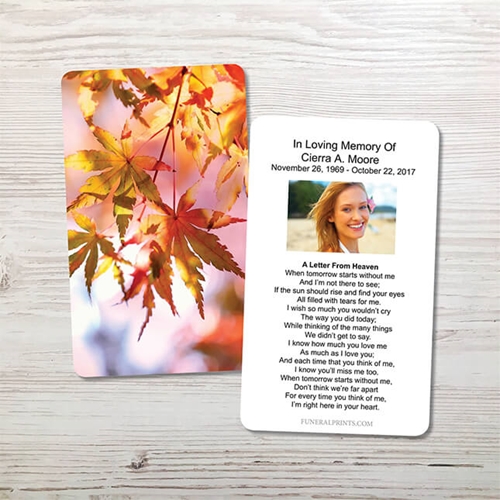 Picture of Leaves of Fall Memorial Card