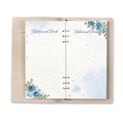 Show details for Blue Floral Guest Book - Brown