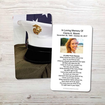 Show details for Marine Cap Memorial Card
